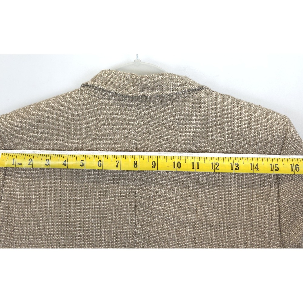 Tommy Hilfiger Blazer Womens 10 Beige Textured Metallic Two Button Lined Jacket - Picture 7 of 14